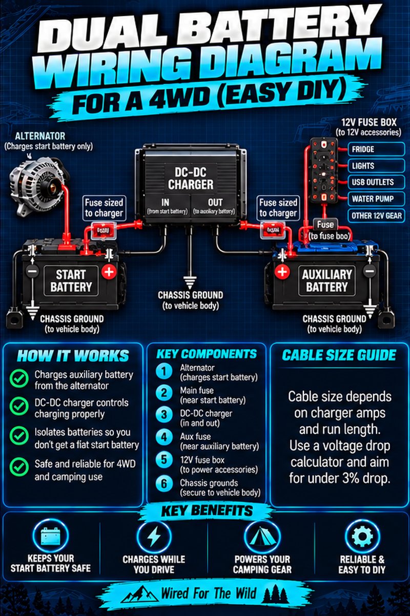 Dual Battery Wiring Diagram for a 4WD (Easy DIY)